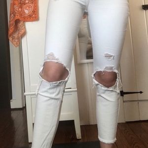 Hollister white denim jeans